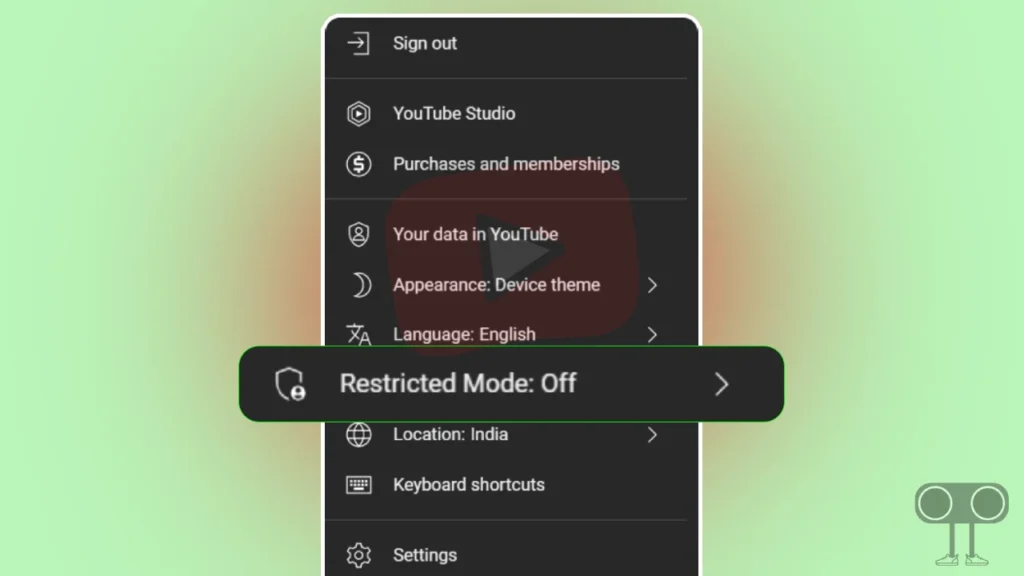 Disable Restricted Mode on YouTube