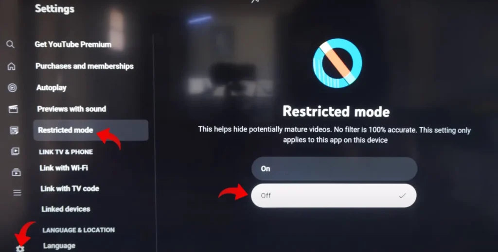 Disable YouTube Restricted Mode on Android Smart TV