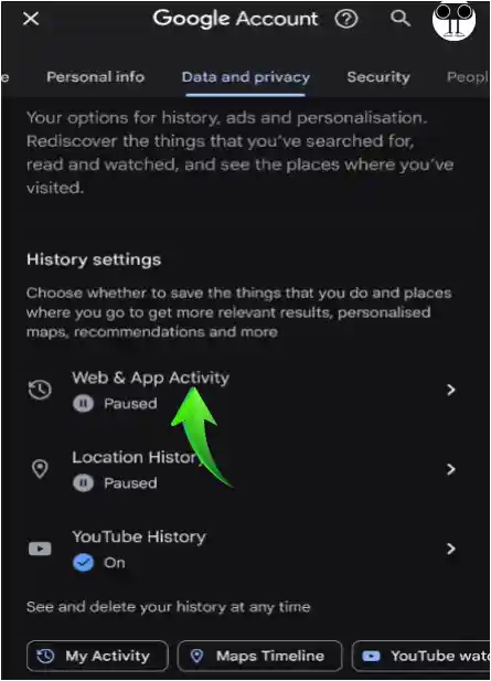 Google Web & App Activity Settings