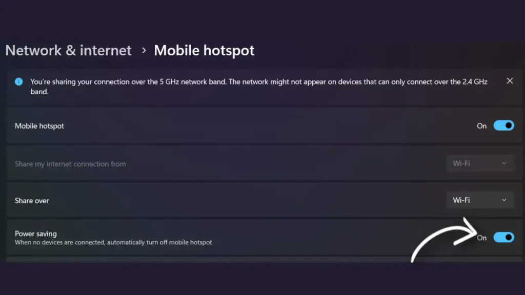 Mobile Hotspot Power Saving