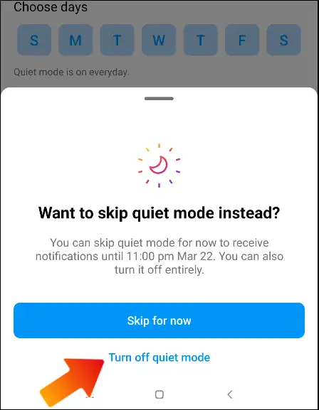 Turning off Quiet Mode