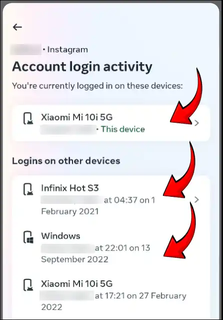 all instagram account login activity