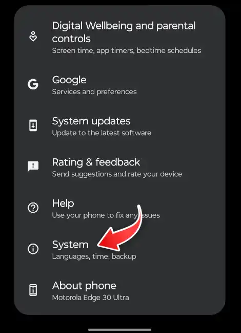 android system option