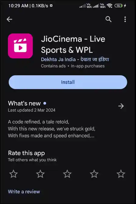 install jiocinema app android