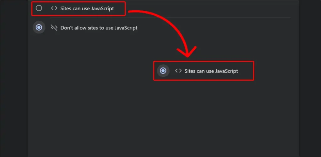 laptop chrome sites can use javascript