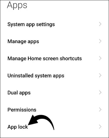 settings app lock