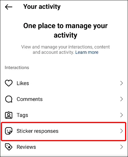 Instagram sticker responses