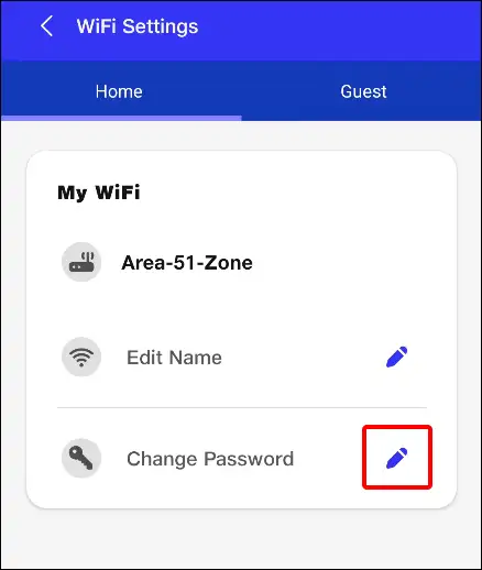 Jiohome app mynetwork WiFi change password