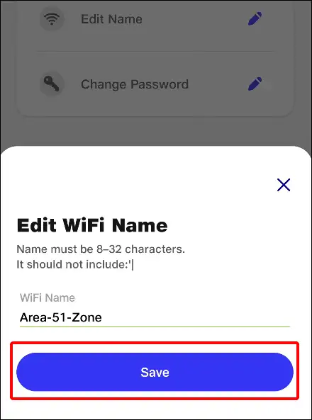 Jiohome app mynetwork WiFi edit name save