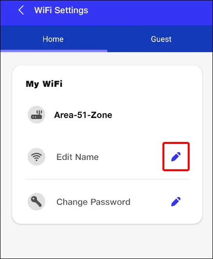 Jiohome app mynetwork WiFi edit name