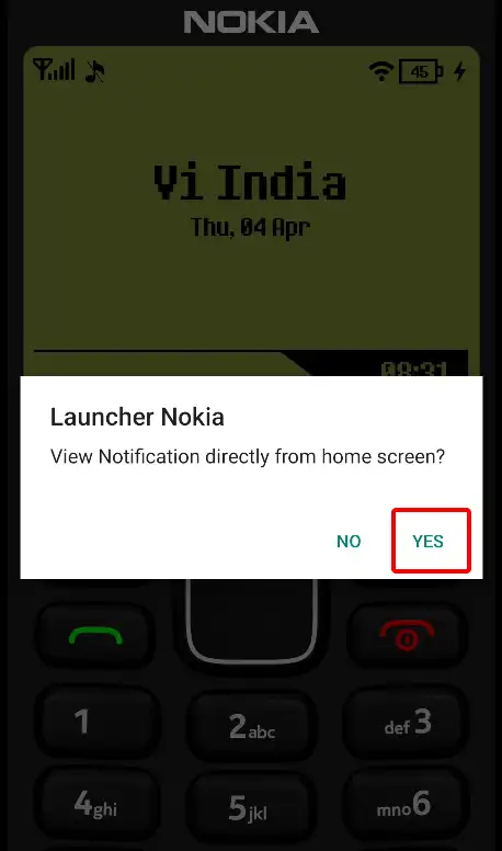 Nokia 1280 launcher notification setting