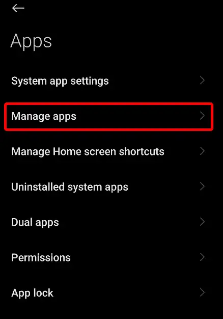 android manage apps settings