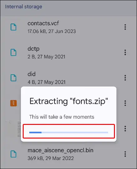 files by google zip file extract process