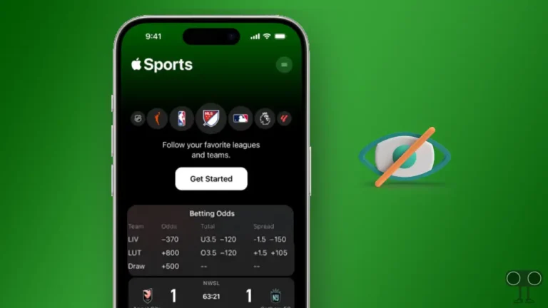 How to Hide Betting Odds in Apple Sports App on iPhone