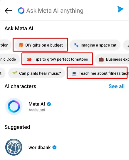 meta ai prompts