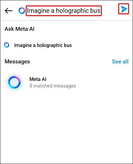 meta ai send button