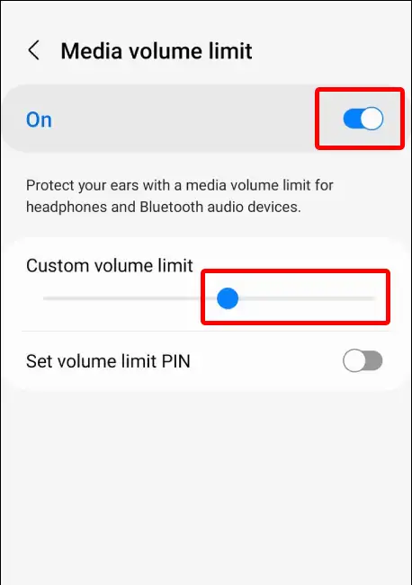 samsung media volume limit