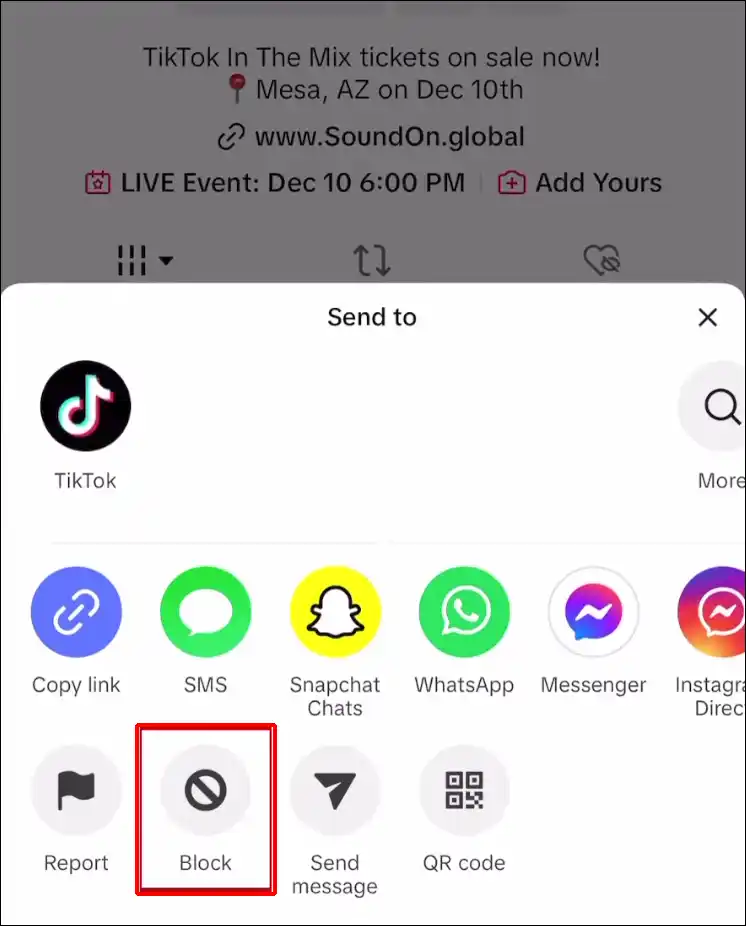 tiktok app user block