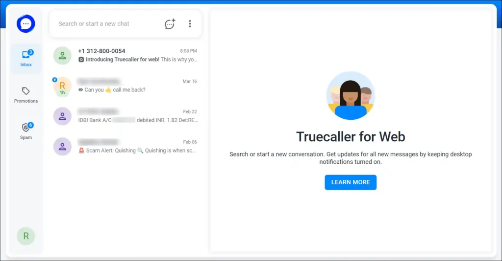 truecaller web client dashboard