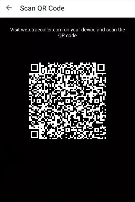 truecaller web qr code scan