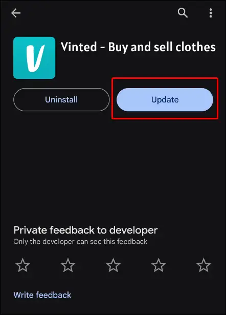 vinted app update play store