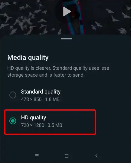 whatsapp video send hd quality