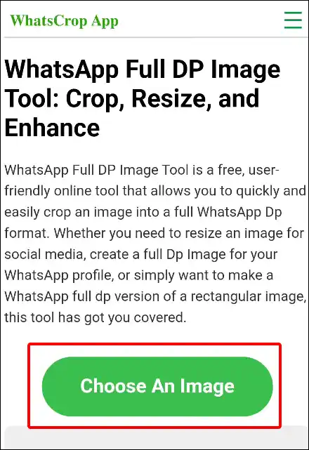 whatscrop online choose and image