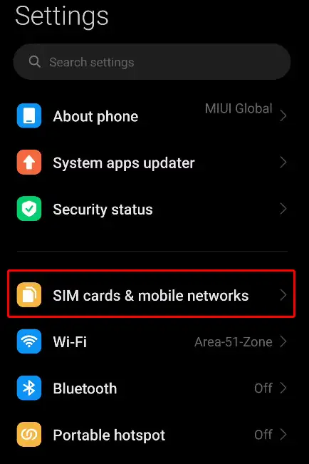 android miui sim cards & mobile networks