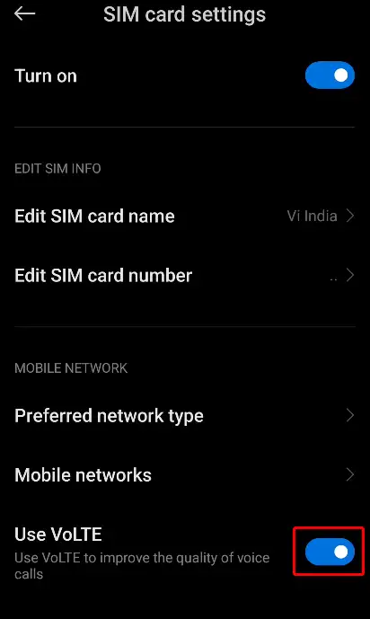 android miui volte off toggle