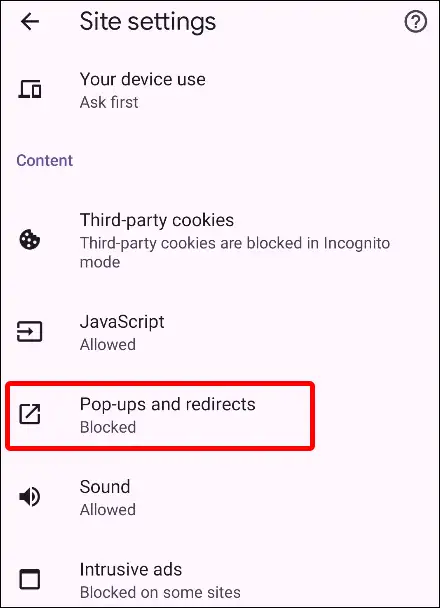 chrome Pop-ups and redirects