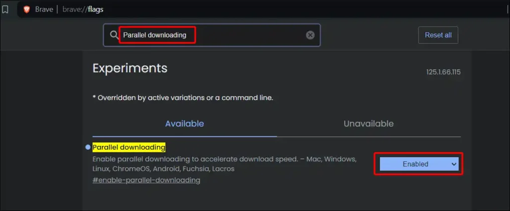 desktop brave flags parallel downloading enabled