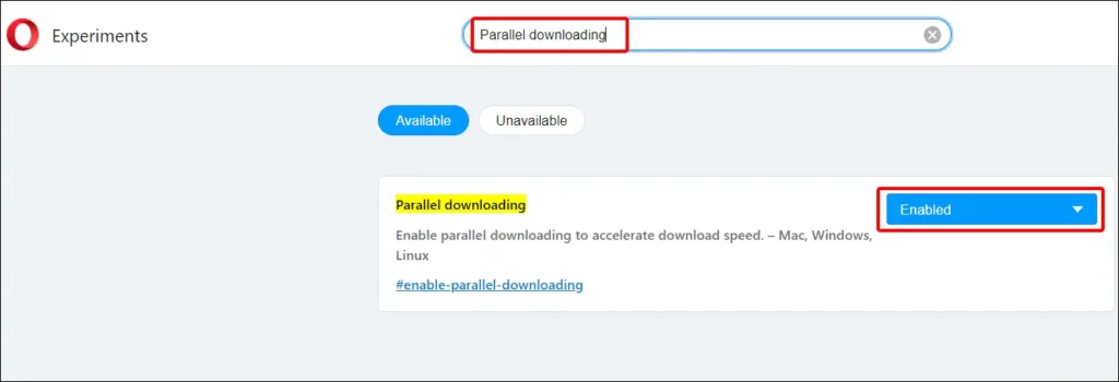 desktop opera flags parallel downloading enabled