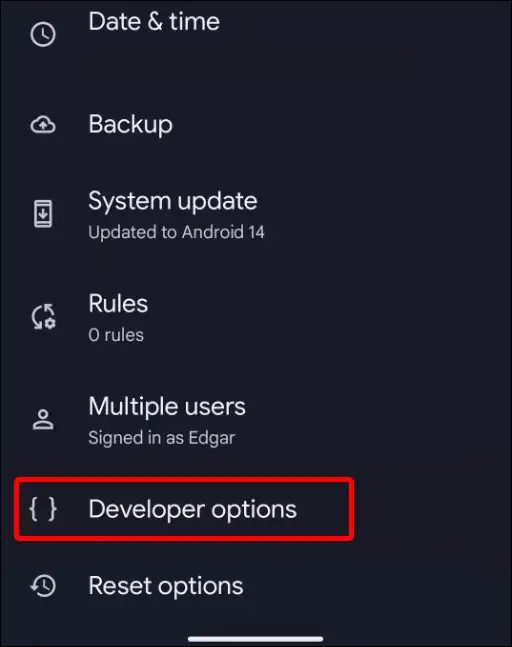 disable absolute volume developer options
