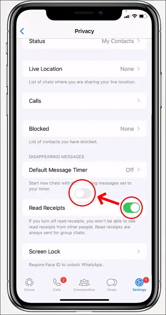 Disable Read Receipts on WhatsApp for iPhone
