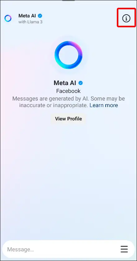 instagram meta ai i button