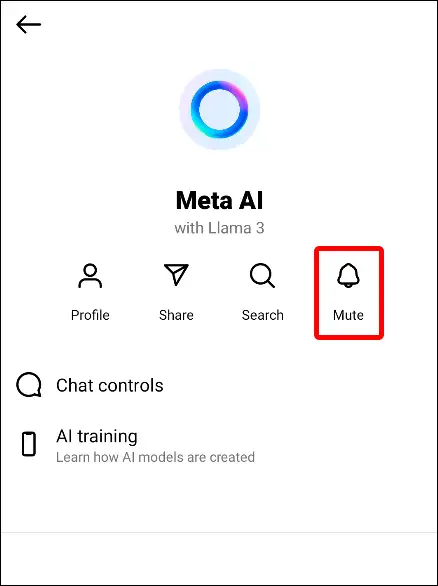 instagram meta ai mute