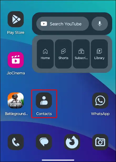 open contacts app