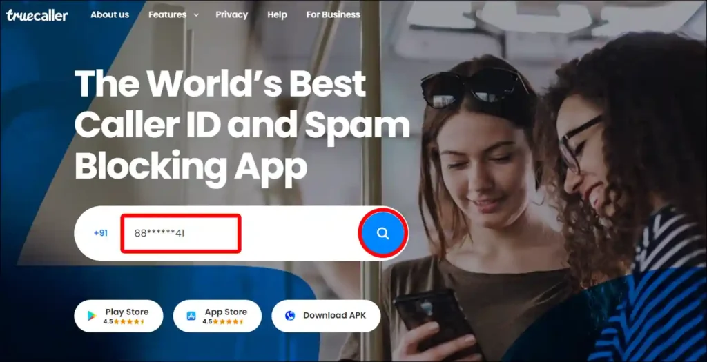 truecaller online search name by number