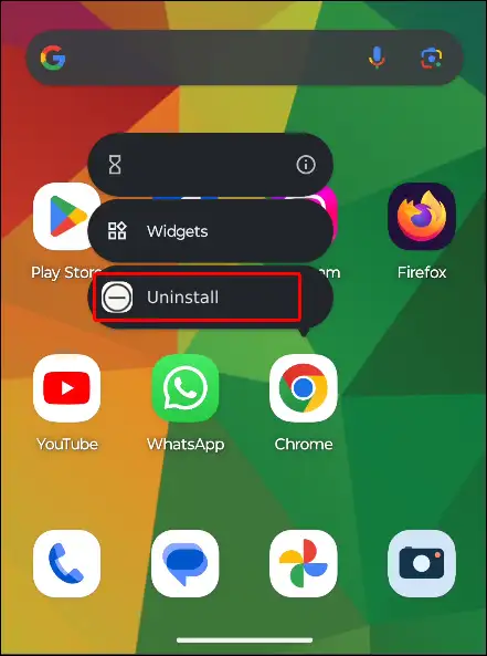 uninstall chrome browser in app drawer
