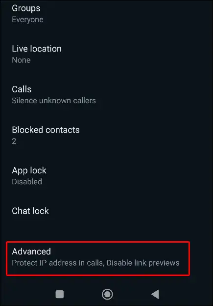 whatsapp privacy advanced