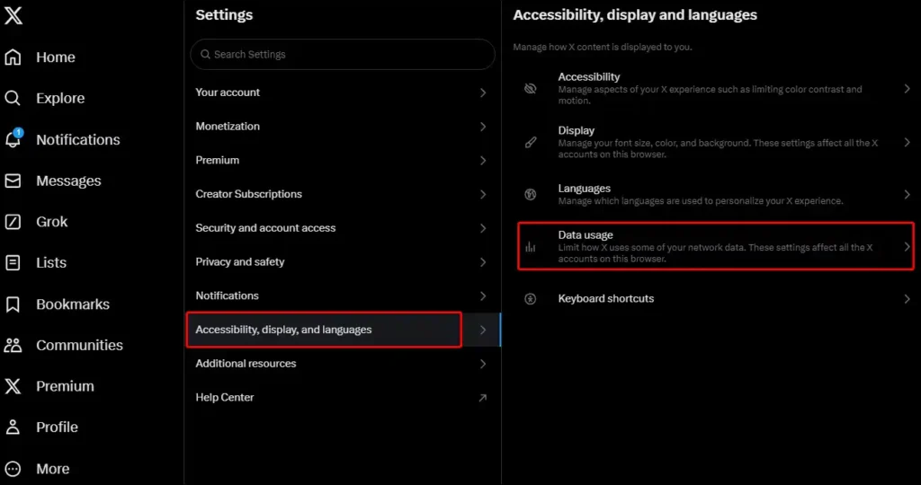 x website accessibility data usage