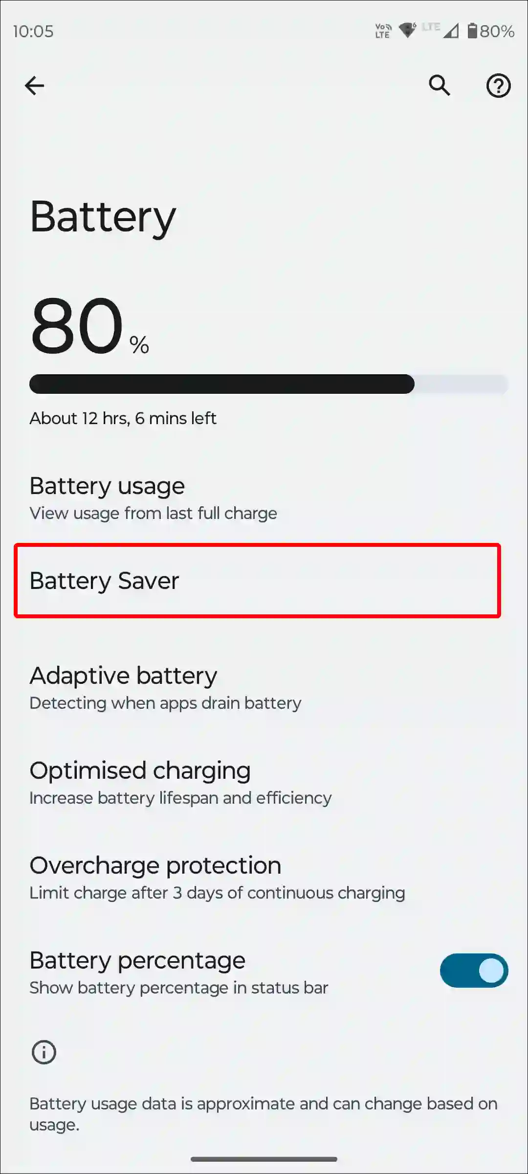 android battery saver settings