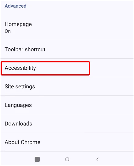 android google chrome accessibility