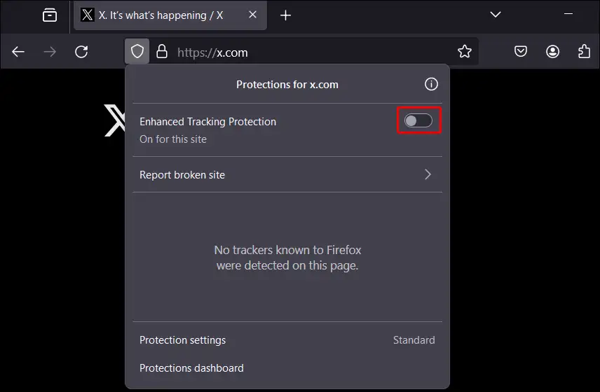 firefox enhanced tracking protection disable