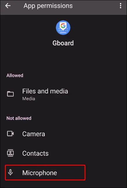 gboard app microphone permission