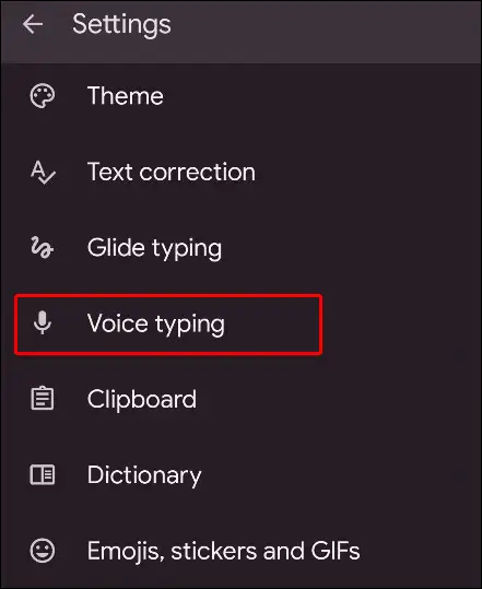 gboard keyboard voice typing settings