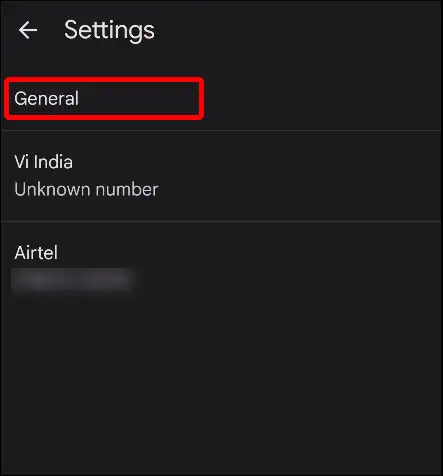 google messages general settings