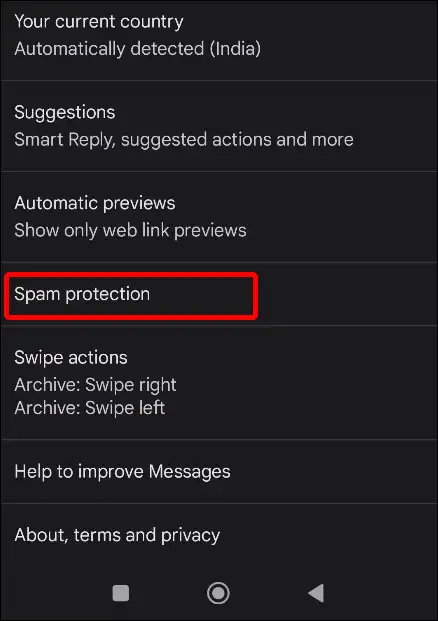 google messages spam protection