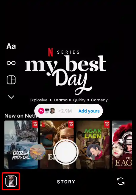 instagram netflix my best day add your