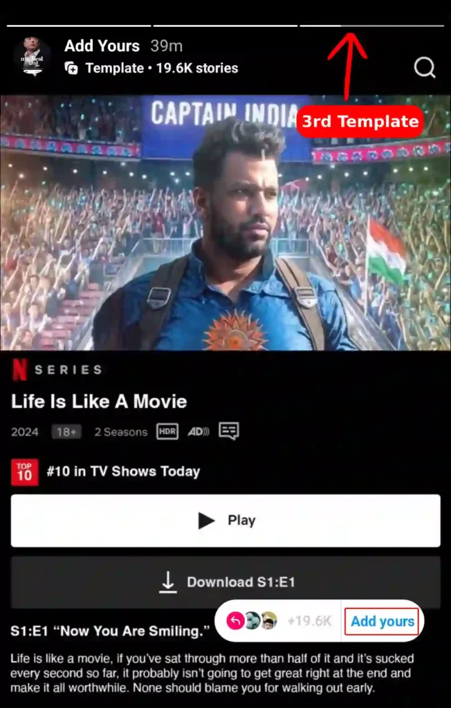 instagram netflix series add yours